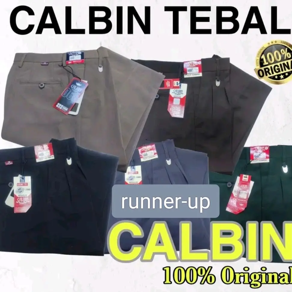 Celana Formal Calbin 100% Original Bahan Dasar Teflon Panjang Standar Reguler Pria Cowok Kerja