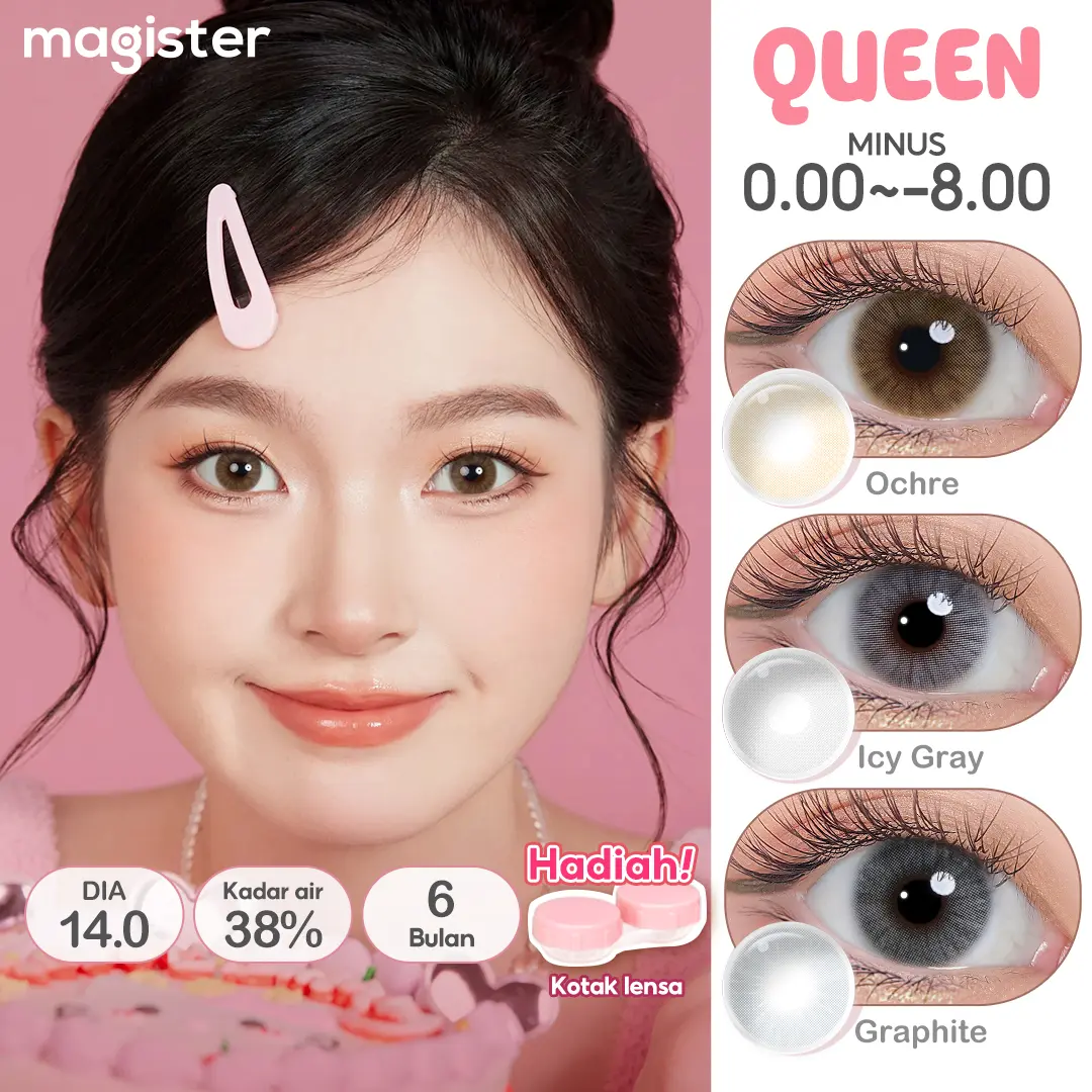 (COD)MAGISTER NORMAL SOFTLENS 1 pasang Lensa  MINUS SOFTLENS Kontak Warna Diameter 14MM  Softlens Mata Korea Color Contact Lens Eye Wajah