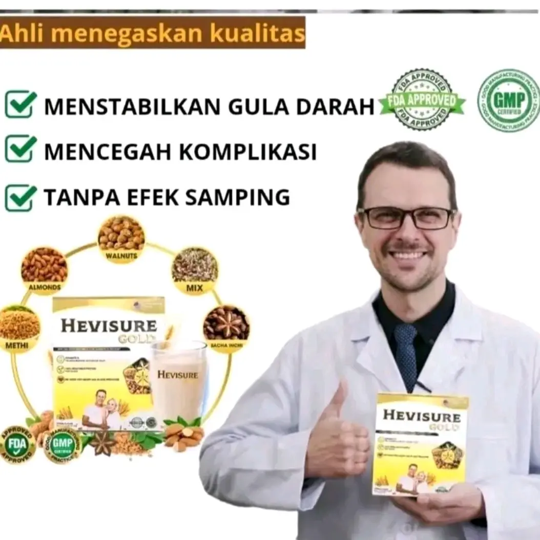 1BOX HEVISURE GOLD USA SUSU UNTUK PENDERITA DIABETES DAN KENCING MANIS