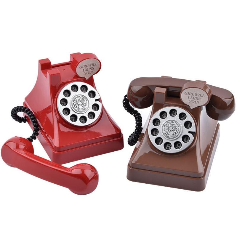 Product Introduction of Retro Telephone Piggy Bank Lovely Creative Gift Plastic Children's Savings Toys Home Decor Craft Coin Money Saving Box for Kids 8