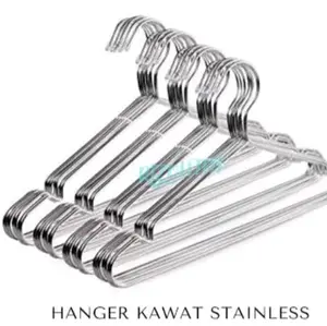 hanger kawat stainles isi 10 pcs/ gantungan baju stainles 10pcs