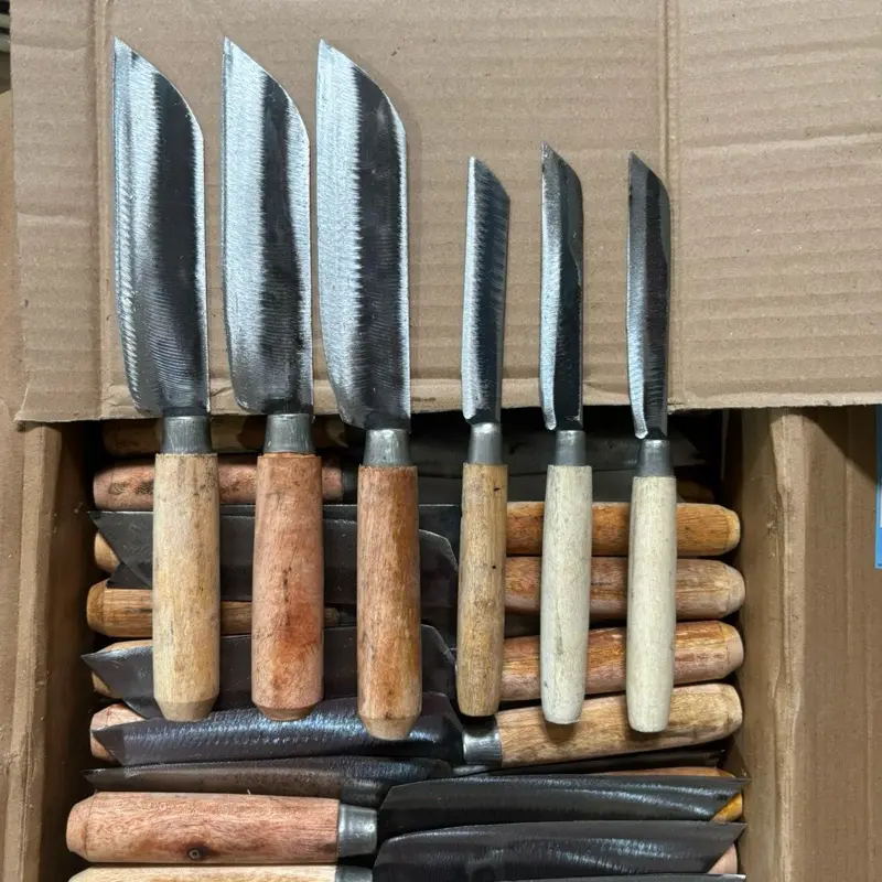 Pisau Dapur 1 Set 6 Pisau 3 Tanggung 3 Kecil untuk Masak dengan Handle Kayu dan Blade Stainless Steel