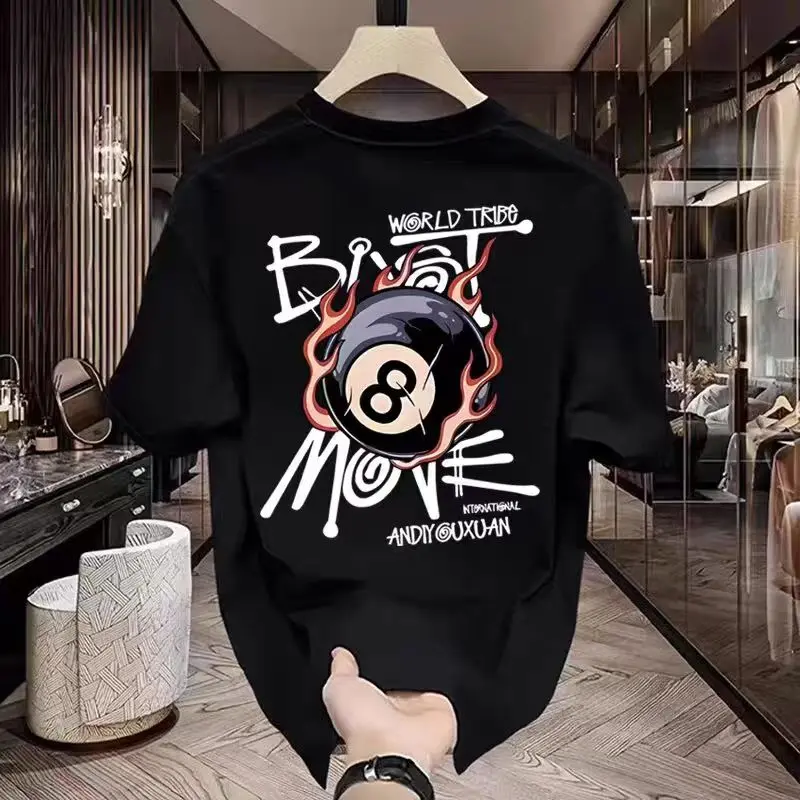 Summer Must Have Unisex Stylish T - shirt Breathable Cotton Print Design Loose Fit Round Neck Comfortable for Matching Couple Appearances and Summer Street Performances​