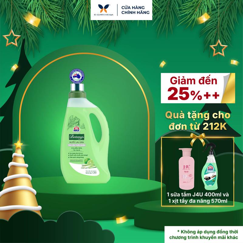 Nước Lau Sàn 365 Max Botany Tinh Dầu Sả Chanh thiên nhiên chai 1.25 lít làm sạch bóng sàn nhà ngăn côn trùng an toàn cho da trẻ em