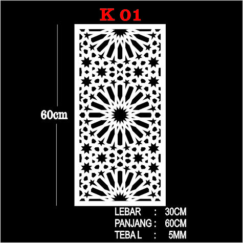 KERAWANGAN PVC FOAMBOARD 30CM X 60CM /ORNAMEN PVC FOAMBOARD TEBAL 5MM /PARTISI