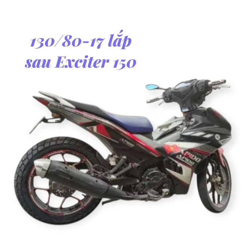  lốp 130 80-17 độ sau Exciter Winner 150 gai địa hình tương đương size 140 70-17 lốp không sử dụng săm euromina. 