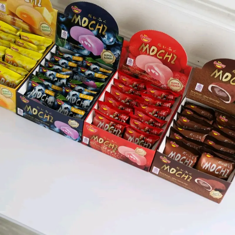 MOCHI CONLEY 1 Box 12 PCS - Makanan Camilan Premium Kenyal Lembut Snack - Rasa Stroberi Cokelat - Mangga & Blueberry - Bahan Alami Berkualitas 3