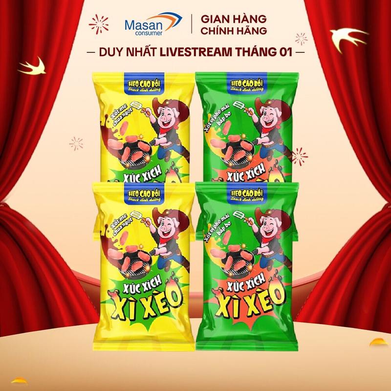 Combo 4 Xúc xích Heo Cao Bồi Xì Xèo xốt me chua ngọt xốt phô mai bắp bơ