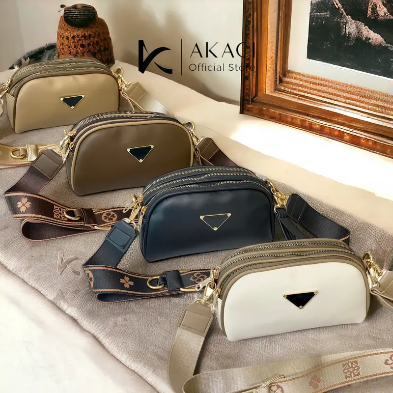 Akaci store | MARVEL Tas selempang bahu 09-8256 Bahan MS Halus 3 Ruang Tas wanita kekinian slingbag polos simpel mewah pesta ibu murah Terbaru Hitam kekinian 2