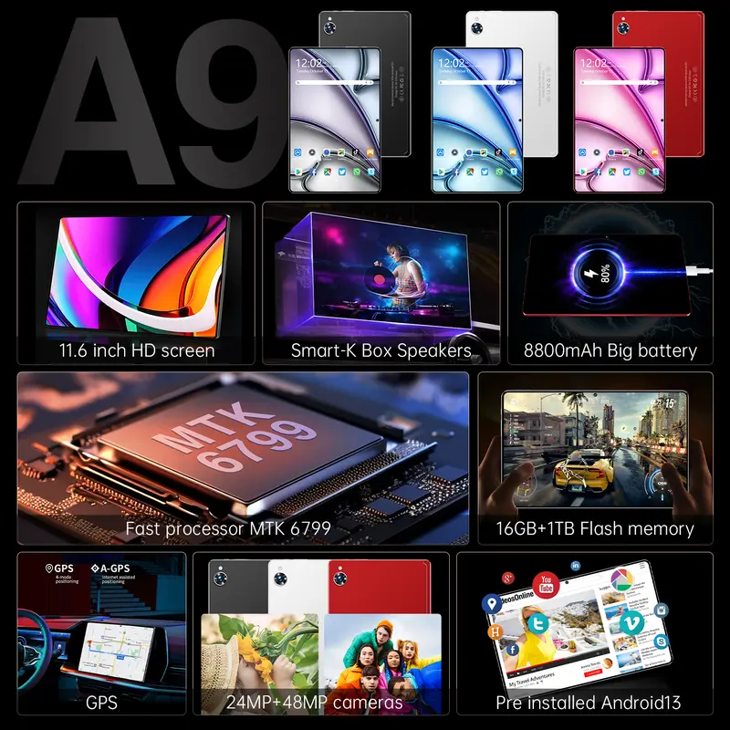 free wireless mouse keyboard 2025  A9 PC  11.6" Tablet [16GB+1TB] | Pengalaman Pro Layaknya PC | 120Hz OLED Real Color FullView Display | Ultra-tipi 1