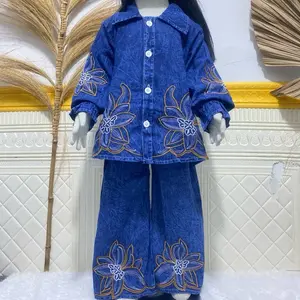 SETELAN FULL JEANS BORDIR ANAK PEREMPUAN USIA 3 TAHUN - 12 TAHUN/ SETELAN JEANS ANAK PEREMPUAN/SETELAN TEEBARU ANAK /SETELAN VIRAL