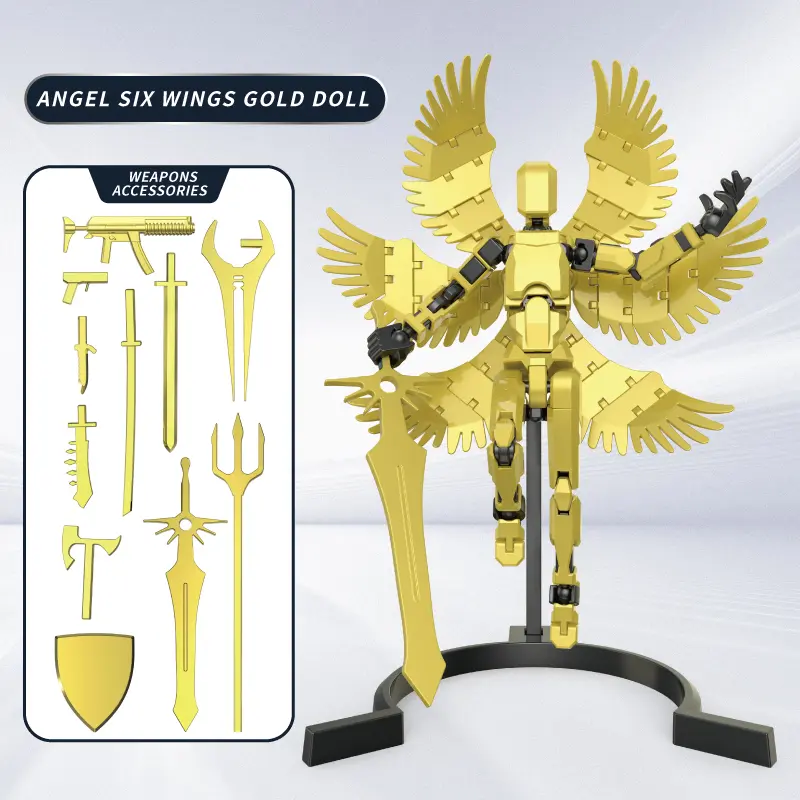 igoods.rose Model yang ditingkatkan Set Lucky 13 Articulated action figure 3D PuzzleDlY Blok bangunan Mainan Cetak 3D/ PenuhDummy 13 Action Figure/Dengan 4 Senjata dan 3Bentuk Tangan 1