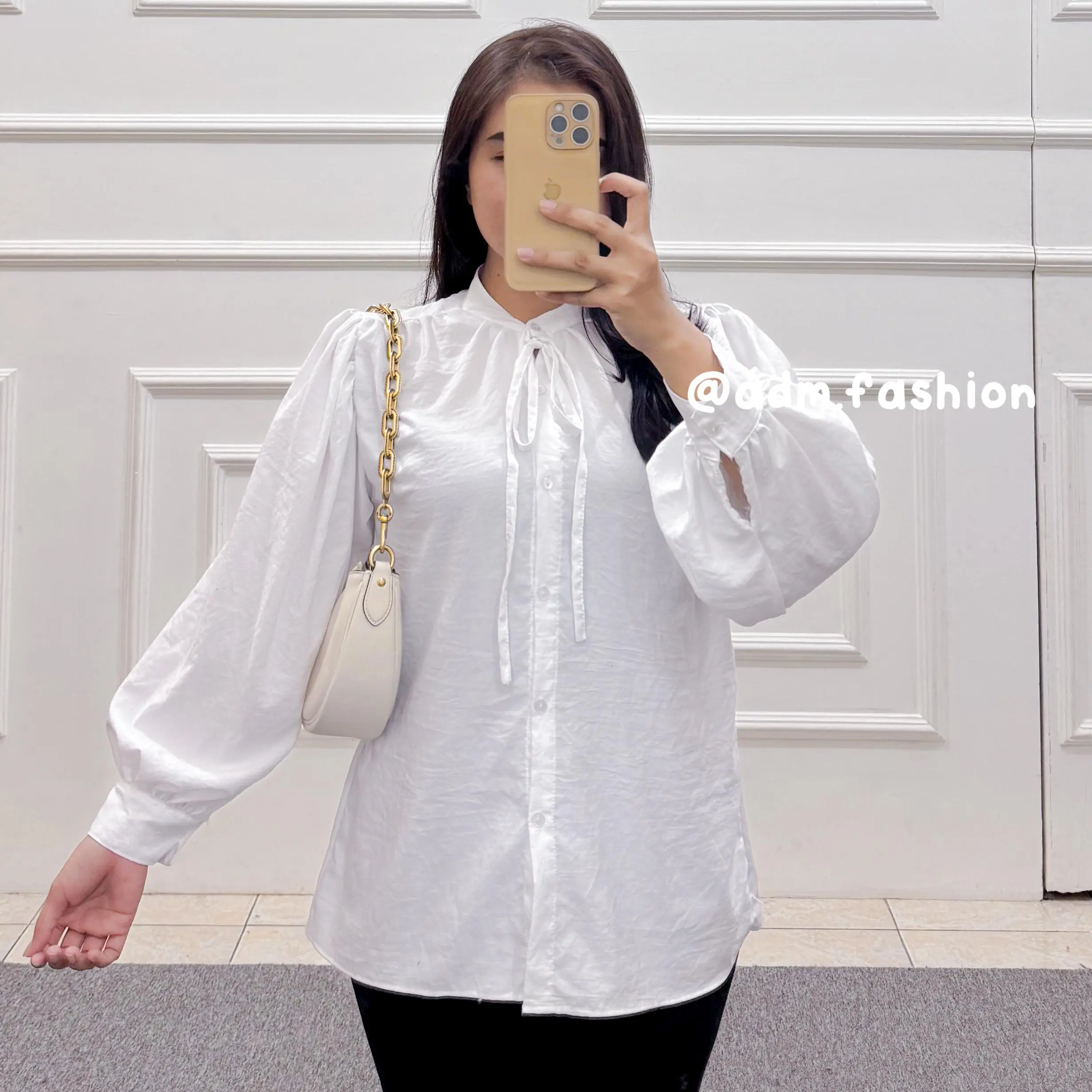 SHERINA KEMEJA ATASAN WANITA LENGAN BALON | BAHAN KATUN CRINKLE WASH LD 110CM
