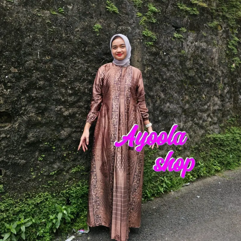 Gamis Sahira Silk / Dress Batik DioraSilk / M - 6L Muslim Wanita Panjang Samping 3