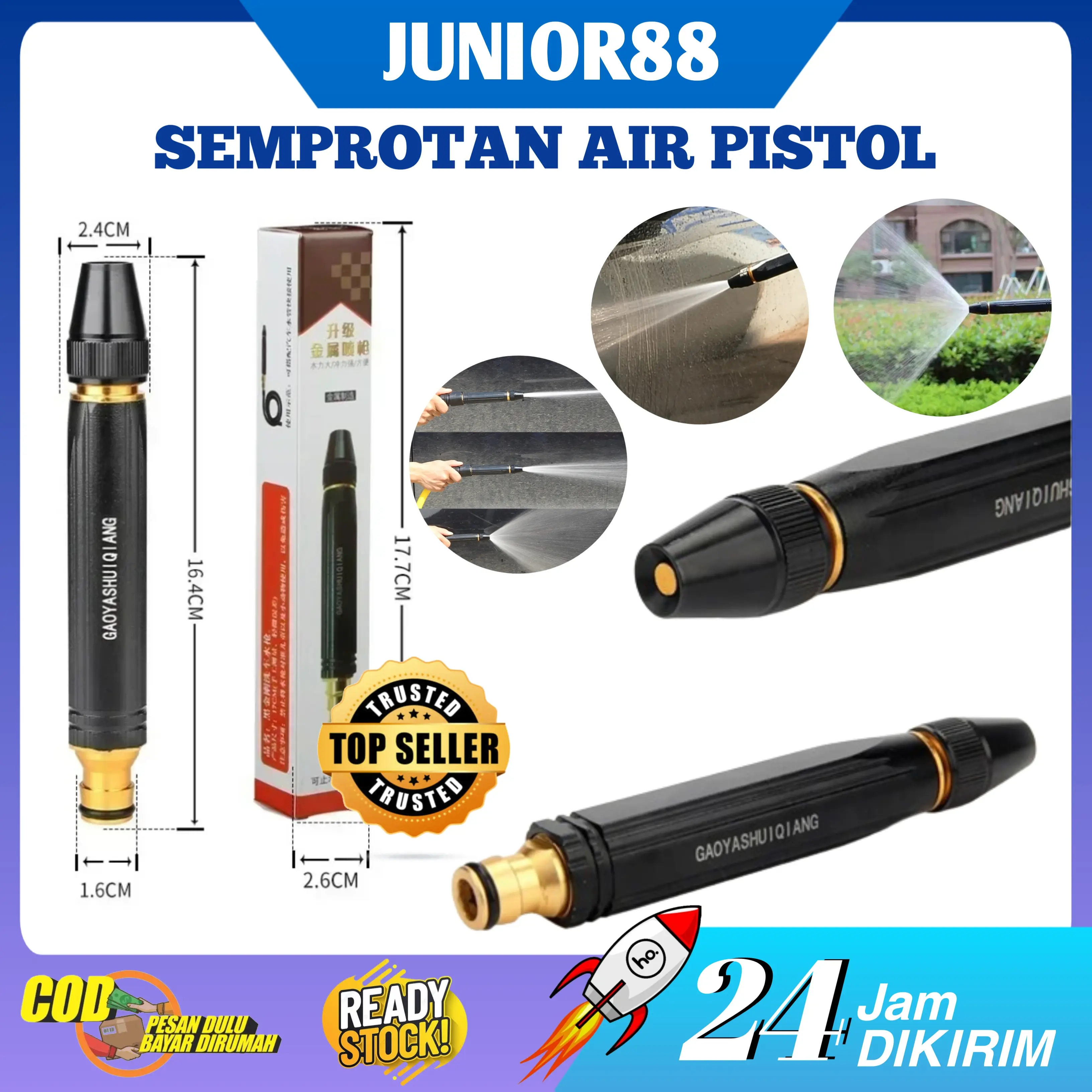 Semprotan Air Cuci Motor Super Kencang Hose Nozzle Kepala Selang Air Semprotan Siram Taman Perkebunan