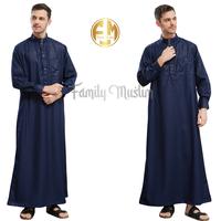 Gambar Jubah Kairo pria dewasa Motif  lengan panjang manset gamis laki-laki bahan super adem anti gerah premium Muslim Remaja Simple Kancing Snap - Hitam, XXL dari FAMILY MUSLIM Kab. Sumedang 1 Tokopedia