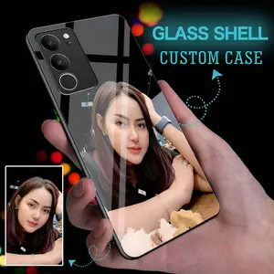 (Custom Case Foto Tipe Hp Kirim Di Chat Bisa Tambah Nama) Bahan Softcase Glass Kaca For Op / Sam /Real /Infi /Vi / Ip /Xiao  Casing Glossy Antigores Ponsel