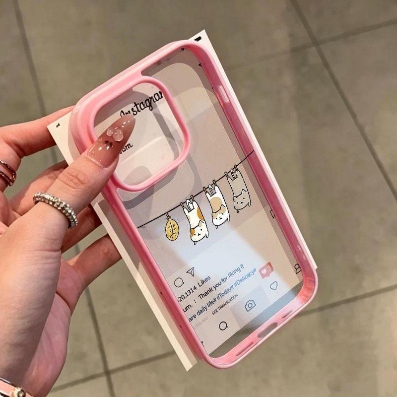 Đối với iPhone 16 15 14 13 12 11 Pro Max X XR XS Max 7 8 Plus Mini Cat Shape Case Chất lượng cao LBK Acrylic Hard Case