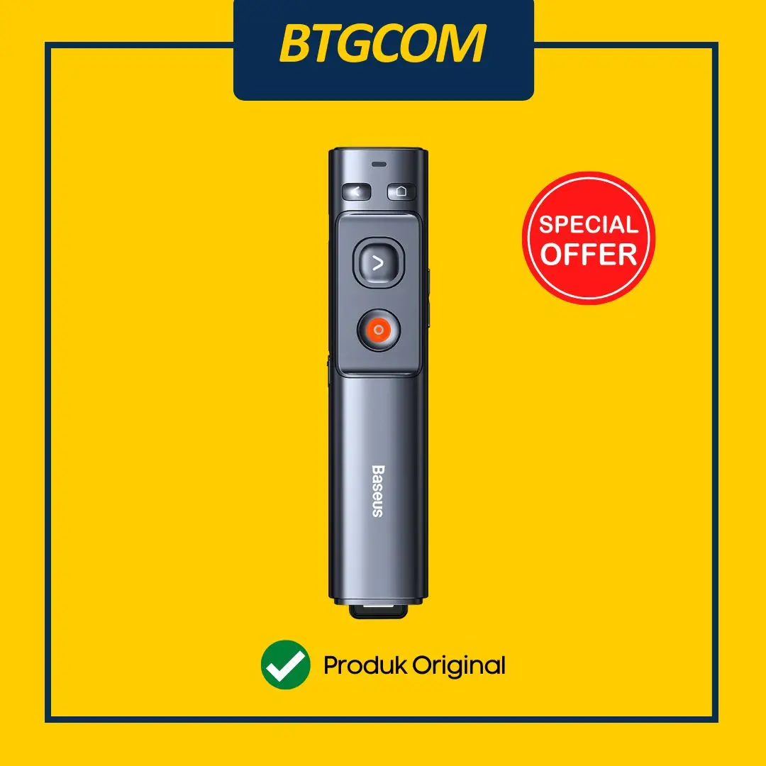 POINTER BASEUS ORANGE DOT WIRELESS PRESENTER GREEN LASER GREY