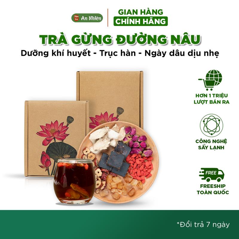 Trà Gừng Đường Nâu Thảo Mộc An Nhiên, trục hàn, giảm hàn lạnh, ấm bụng NGÀY…