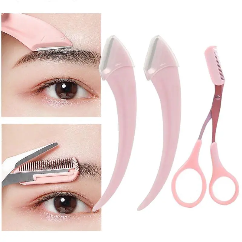 Với chải lông mày Clipper PP Xử lý Thẩm mỹ Cutler Trang điểm Cut lông mày Cut Hình dạng mặt trăng cong 1