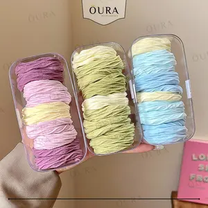 Ikat Rambut Warna Rainbow Fashionable Set 10 PCS FREE BOX Kunciran Karet Anak Wanita Fashion Korean Style