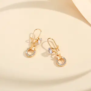 Sale ryu-56 Lanme Jewelry Anting Kupu-Kupu Permata Gantung Perhiasan Lapis Emas Aksesoris Wanita LM073 Terlaris Premium
