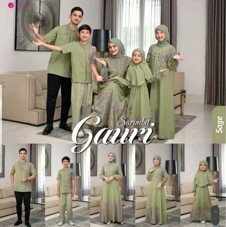 Sarimbit Gauri Sage Raunapride Baju Lebaran Keluarga Terbaru Edisi 2025  by Raunapride