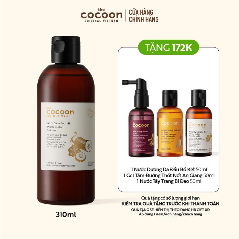 Bigsize - Gel bí đao rửa mặt Cocoon giảm dầu & mụn 310ml