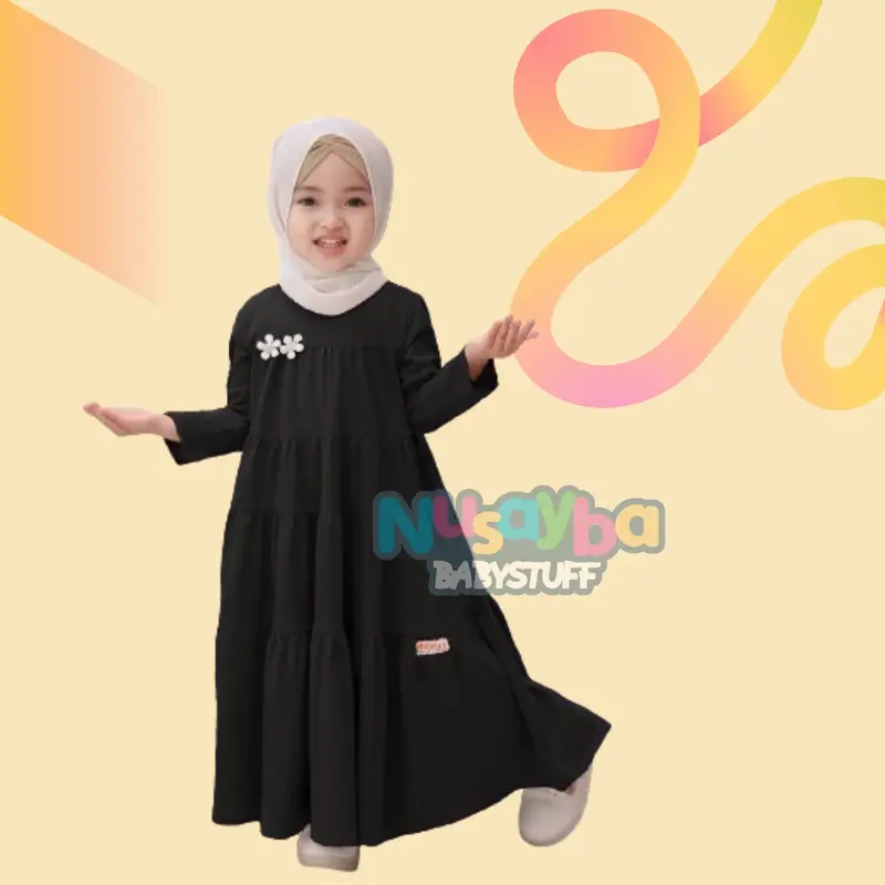 PROMO GAMIS LEBARAN ANAK / GAMIS TPA POLOS 1-8 TAHUN / baju muslim cewek Kaos Nyaman 7