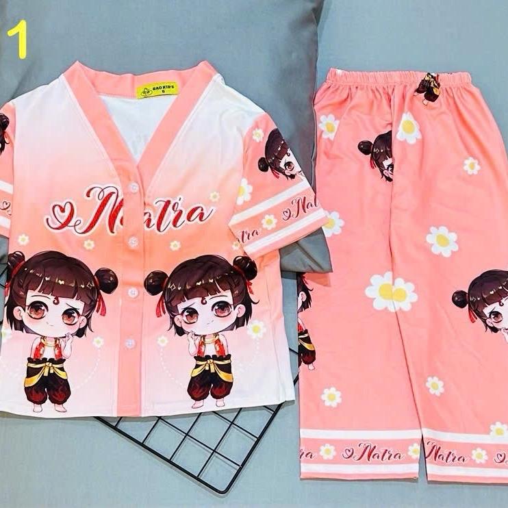  MÃ A44 MẪU PIZAMA TAY NGẮN QUẦN DÀI CHO BÉ GÁI TỪ 12kg-42kg CHẤT THUN LẠNH CO GIÃN BỐN CHIỀU 