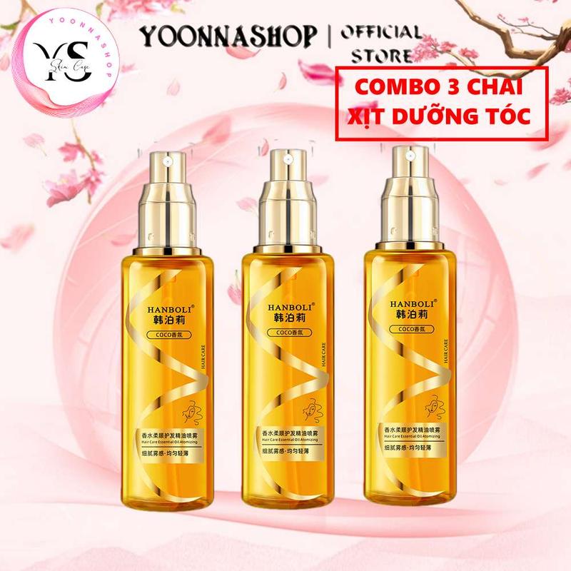 COMBO 3 Chai Tinh Dầu Dưỡng Tóc HANBOLI 100ml Dành Cho Tóc Khô Và Xoăn A8050