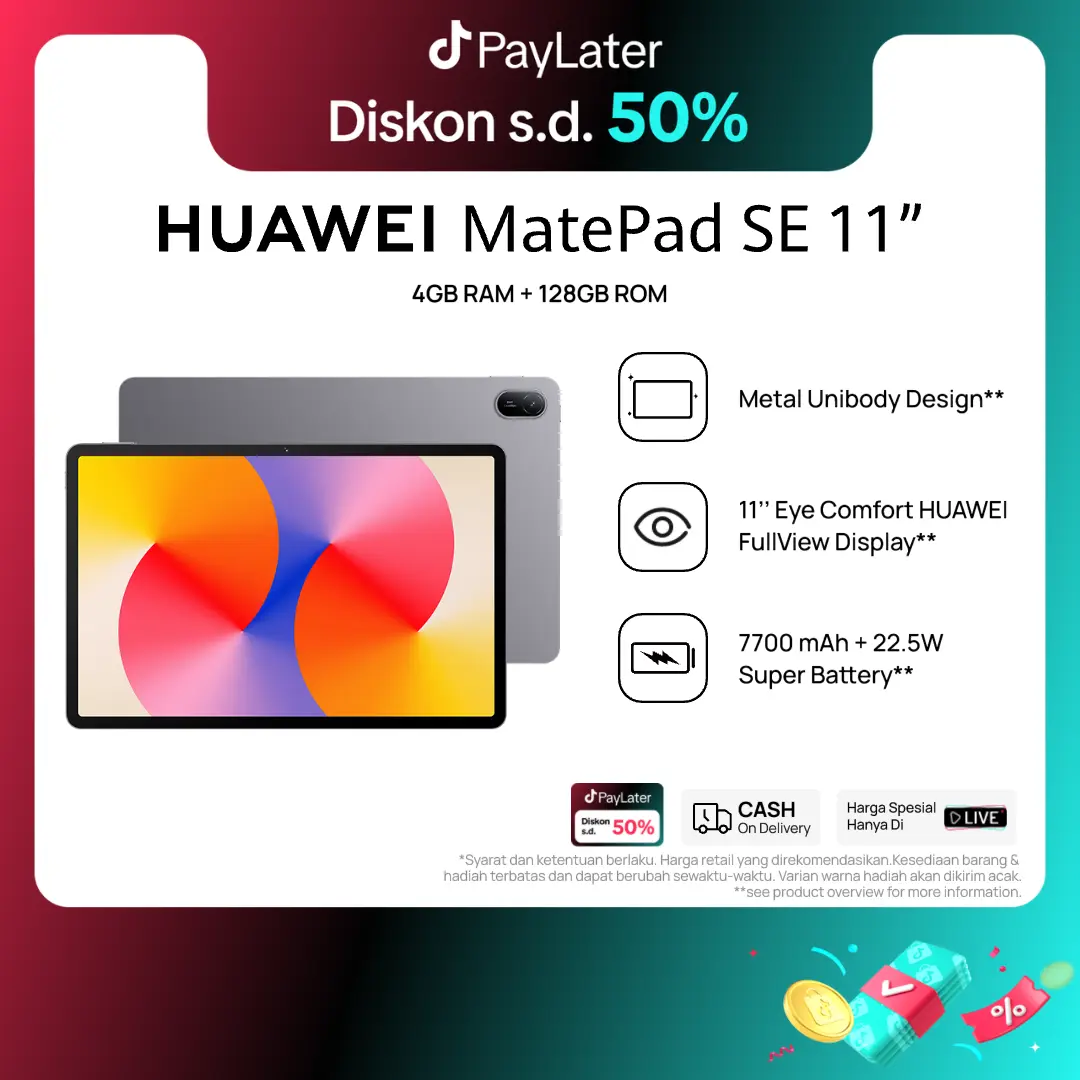 HUAWEI MatePad SE 11" Tablet [4+128GB] |  FHD+ Eye Comfort Display | 7700mAh | Metal Unibody
