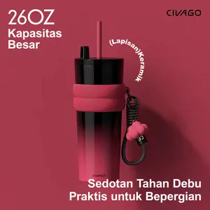 CIVAGO（26oz/768ml）Tumbler Kopi Stainless Steel dengan Tutup & Lapisan Keramik – Termos Vakum untuk Minuman Panas dan Dingin