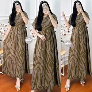DASTER CHIBI PANJANG Dress rayon adem murah Busui Midi Dewasa