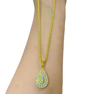 kalung labu permata cantik tambang pjg 50cm lapis import perhiasan