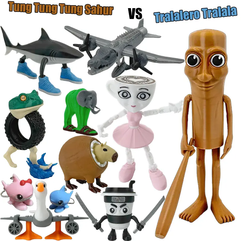 Mô Hình Hành Động Tralalero, Tralala Tung Tung Tung Sahur, Đồ Chơi In 3D, Mô Hình Sưu Tập