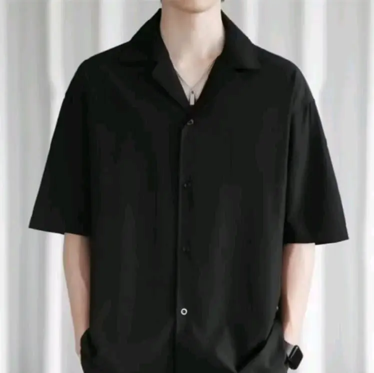 Baju Pantai Kemeja Polos Haway Kerah Piyama Bahan Katun Rayon korean Style Termurah 2