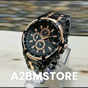 Jam Tangan Pria Elegan Rantai Besi Stainless Asli Analog Casual Mewah Termurah Bonus Baterai Cadangan & Box Watches