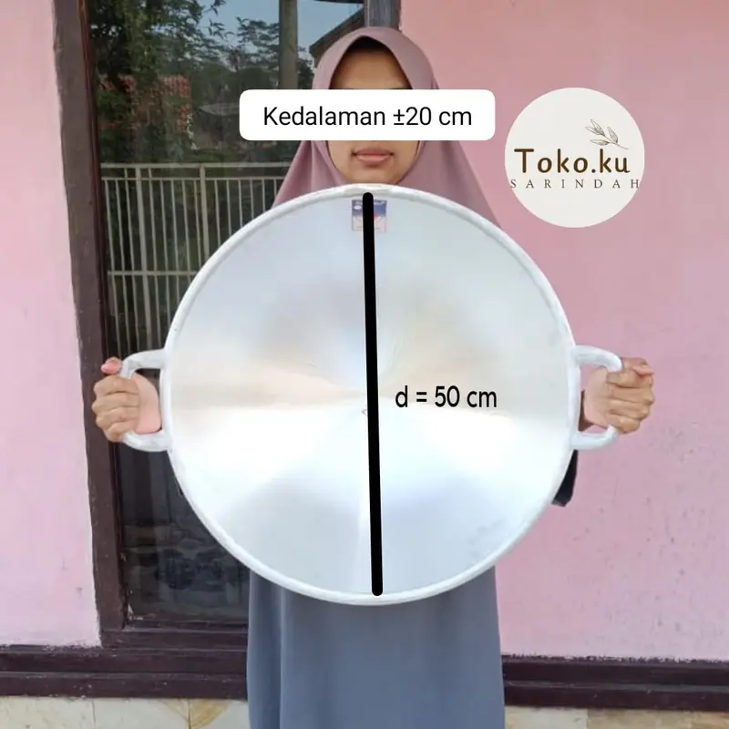 Wajan Cekung No 22 Kuali Jumbo Besar Diameter 50cm Wok pan Kuat Anti Pecah anti lengket 2