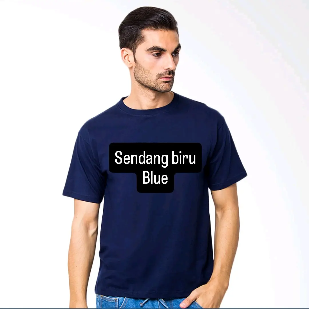 Kaos Oblong Pria Dewasa Terbaik SB Blueh - Distro Katun Hitam - Atasan, Combed, Sablon, Cowok, Polos, Baju, Pendek
