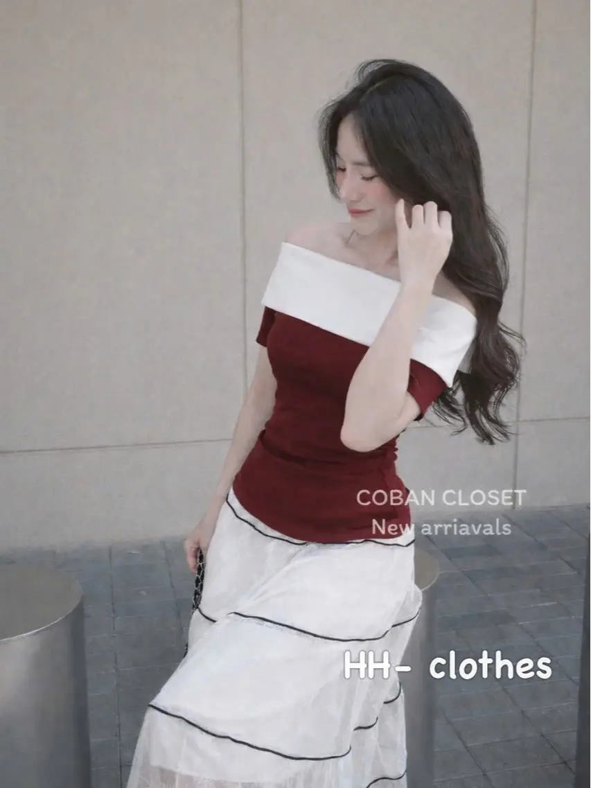 HL06 Áo Trễ Vai Nữ Phối Cổ Trắng Tay Ngắn Dáng Ôm Body Tôn Dáng Phong Cách Hàn Quốc | BigBuy360 - bigbuy360.vn HL06 Áo Trễ Vai Nữ Phối Cổ Trắng Tay Ngắn Dáng Ôm Body Tôn Dáng Phong Cách Hàn Quốc | BigBuy360 - bigbuy360.vn