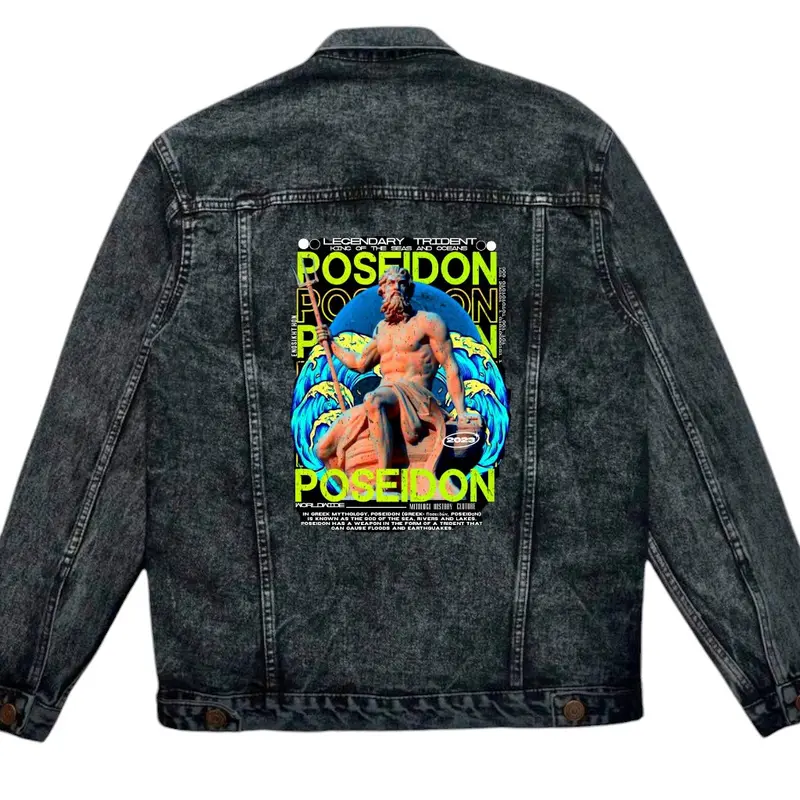 Jaket Jeans Premium Denim Unisex Sandwash Bomber Parasut Cowok Hitam Panjang Wanita Pria Distro 5