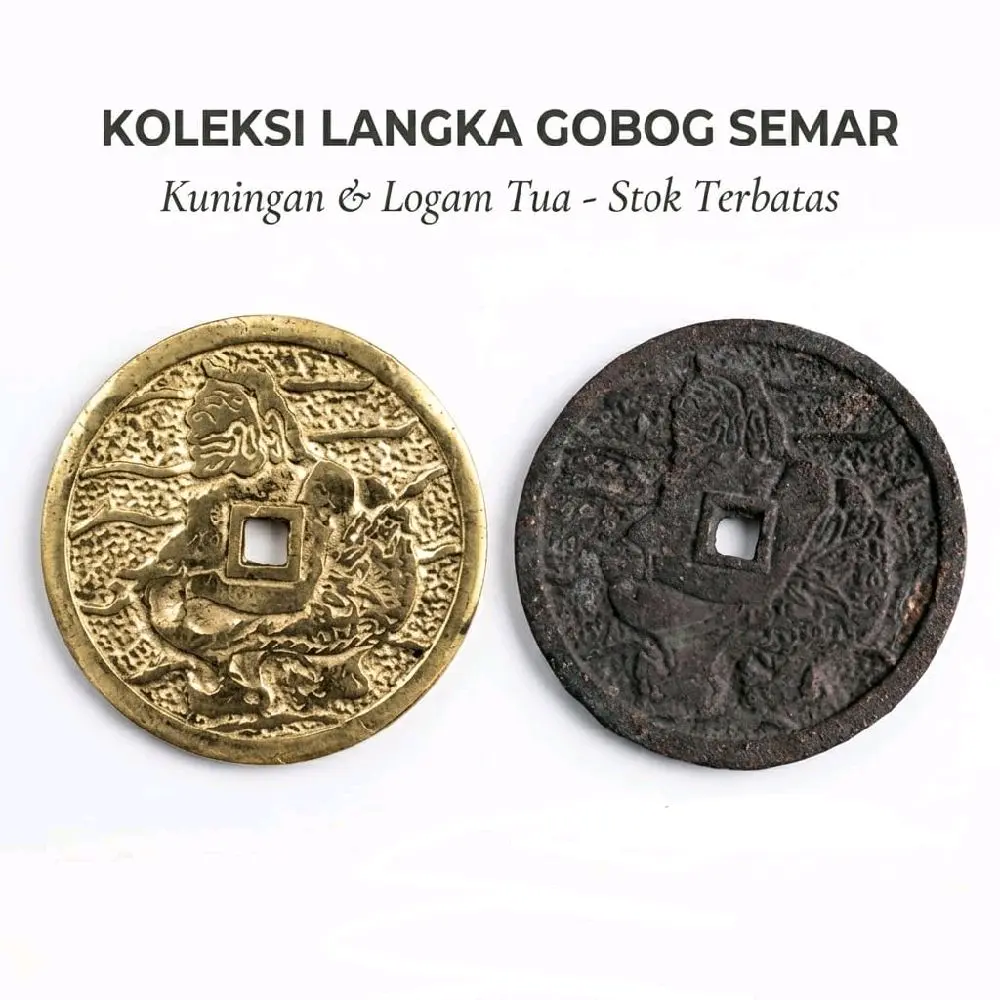 Koleksi Langka Gobog Semar Kuningan & Logam Tua Stok Terbatas - Collectible