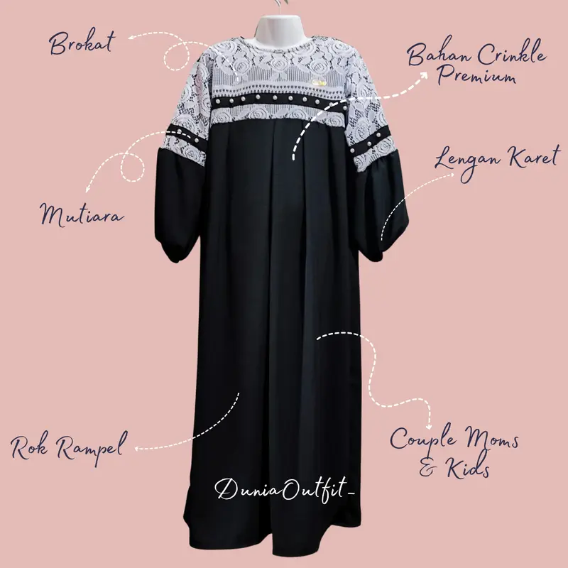 Dress Crinkle Brokat Terbaru untuk Anak dan Dewasa - Fashion, Kids 3