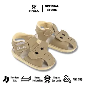 “R02” Sandal Anak Unisex Usia 1,2,3 Tahun bahan lentur, lembut dan empuk bunyi cit cit