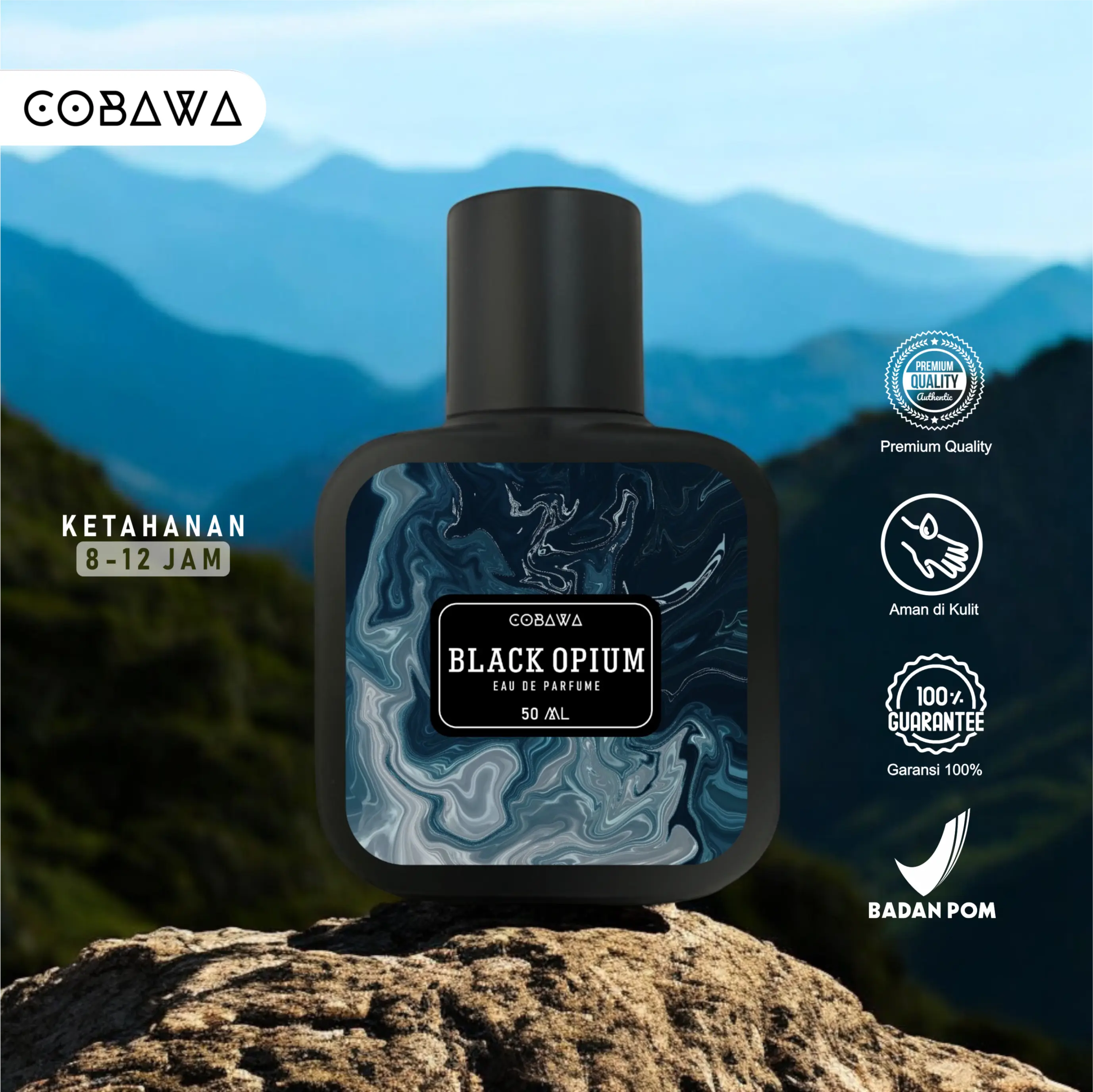 Cobawa Parfum Blck Opiumm Eau De Parfume 50 ml Parfum Cowok Wangi Tubuh Pria