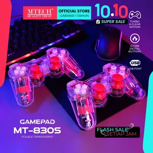 MTECH Gamepad Double Transparant Joystick Stick Laptop PC PS3 - Garansi 1 Tahun Ganti Baru