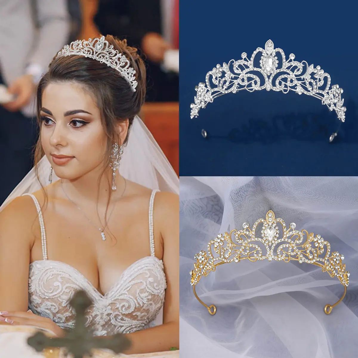 Goddess Crown for Wedding Bride Birthday Princess Bridal Shower Hair Accessories Amazon.com : NICENEEDED Stars Halo Crown Headband, Goddess  main image 2