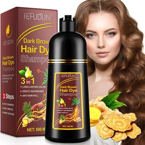 500ML セフデュン 3-in-1 ヘアカラーシャンプー、長持ちする色と輝き、簡単な適用、すべての髪質に適用、プロフェッショナルフォーミュラ